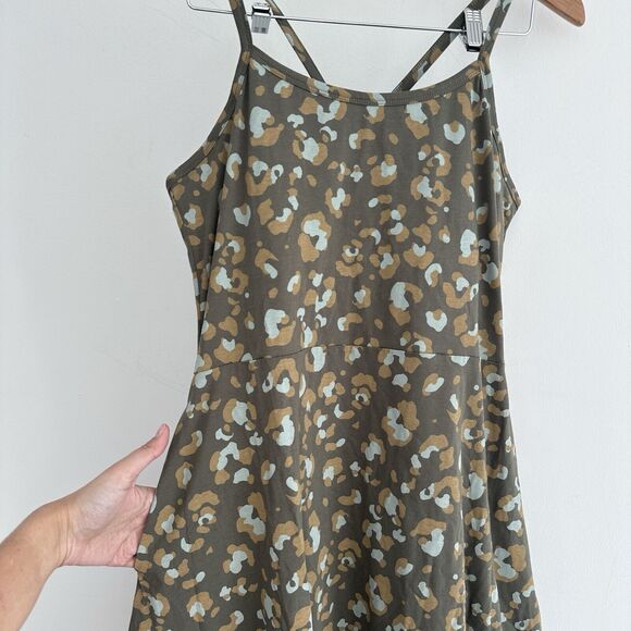 PACT Dress Womens XL Fit And Flare Midi Sundress Pockets Leopard Organic Cotton - Picture 6 of 10